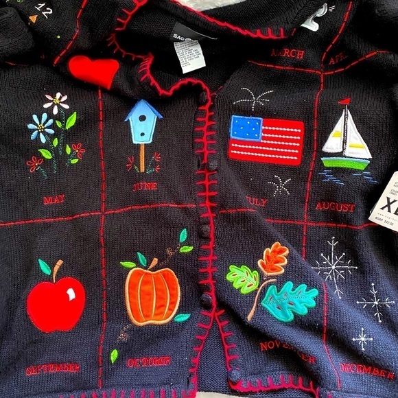 NWT Sag Harbor Button Up Month Sweater size XL - Picture 3 of 5